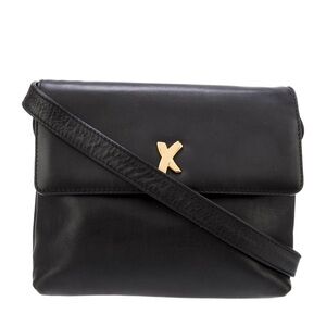 Paloma Picasso Black Leather Vintage Shoulder Bag